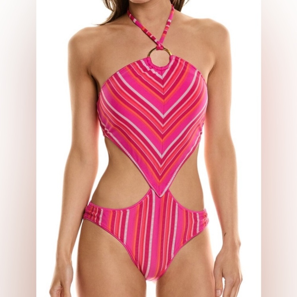 NWT Trina Turk one piece high neck monokini. Size 10.